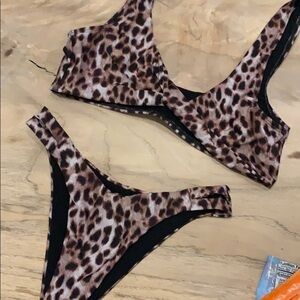 Leopard print bikini NWOT